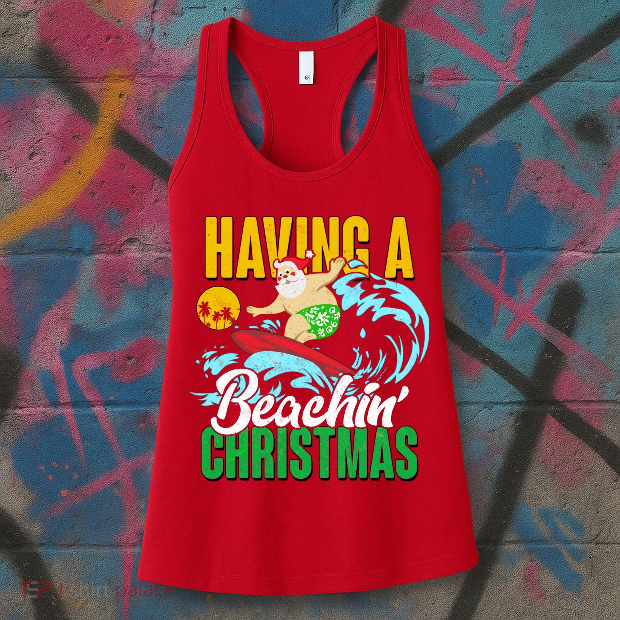 Having A Beachin' Christmas Women's Tank Top
