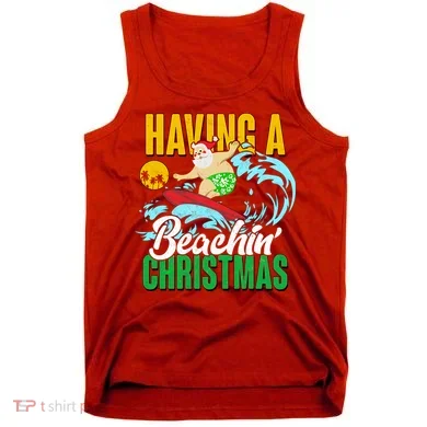 Having A Beachin' Christmas Tank Top