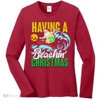 Having A Beachin' Christmas Women's Long Sleeve Shirt thumb 0