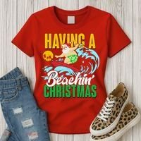 Having A Beachin' Christmas Women's T-Shirt thumb 3