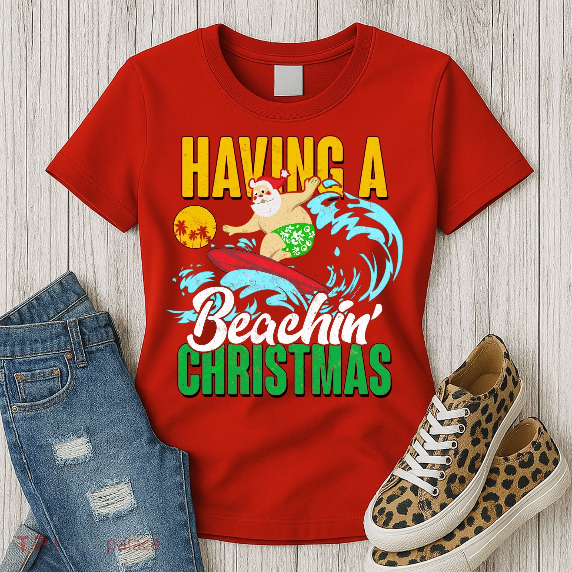 Having A Beachin' Christmas Women's T-Shirt