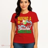 Having A Beachin' Christmas Women's T-Shirt thumb 4
