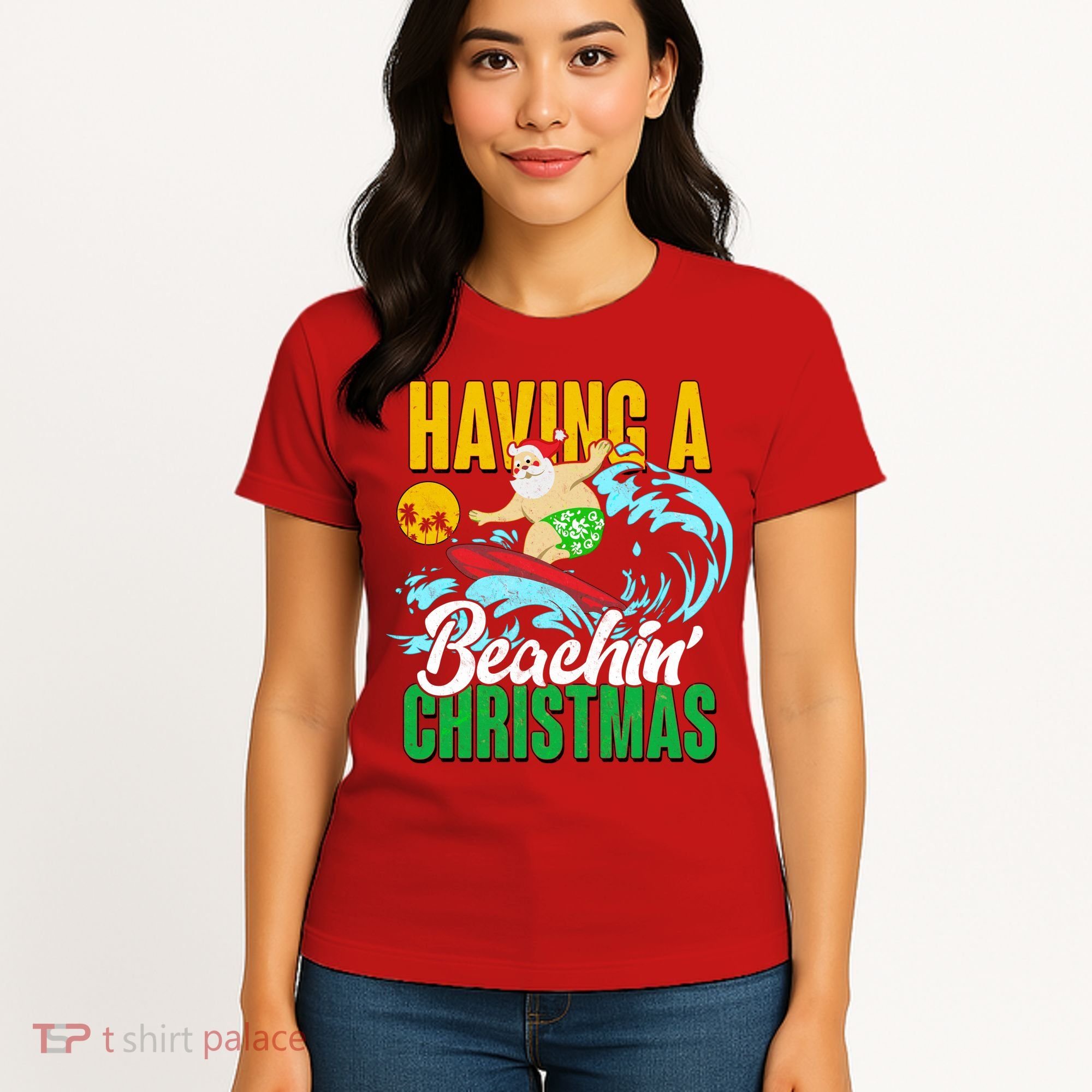 Having A Beachin' Christmas Women's T-Shirt