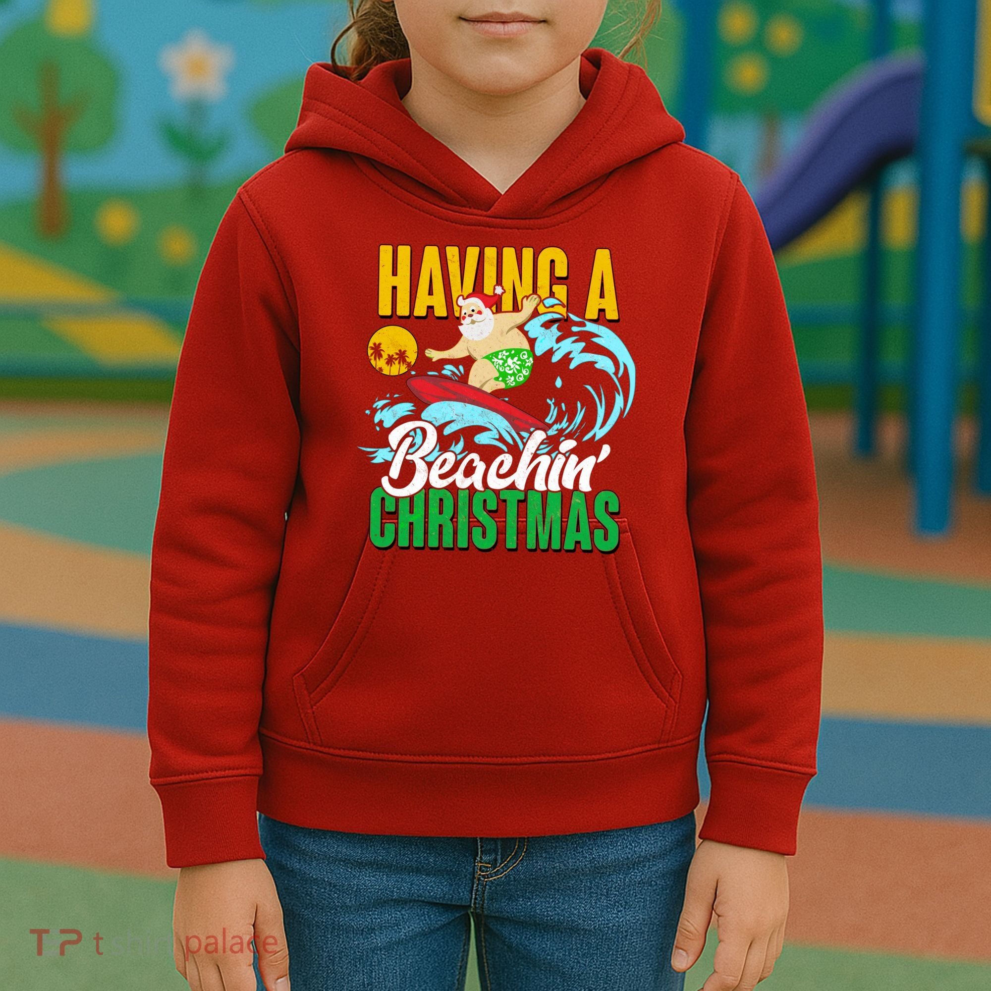 Having A Beachin' Christmas Kids Hoodie