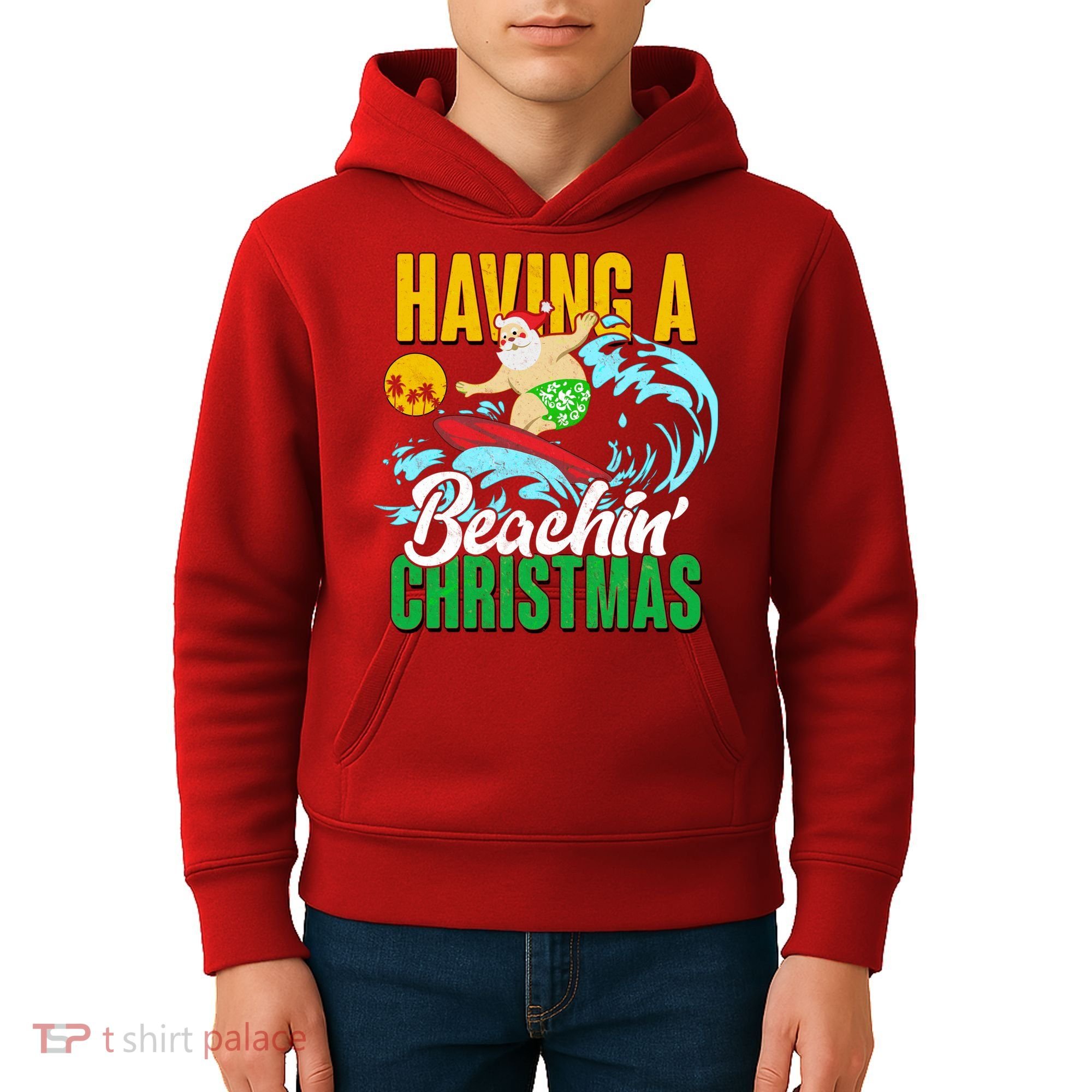 Having A Beachin' Christmas Kids Hoodie