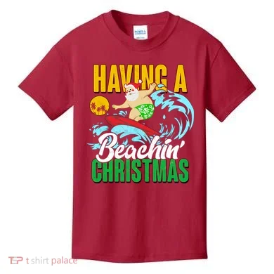 Having A Beachin' Christmas Kids T-Shirt