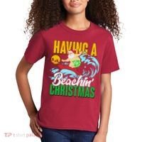 Having A Beachin' Christmas Kids T-Shirt thumb 2
