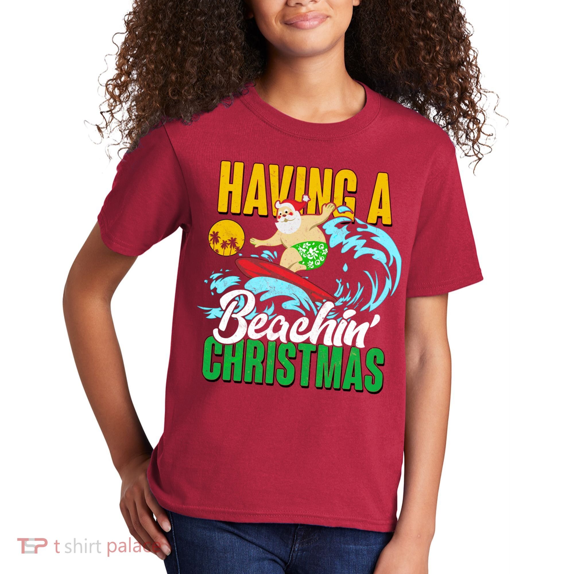 Having A Beachin' Christmas Kids T-Shirt