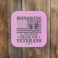 Honoring All Who Served Thank You Veterans Day Us Veteran Coaster thumb 0