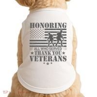 Honoring All Who Served Thank You Veterans Day Us Veteran Doggie Tank thumb 0