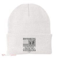 Honoring All Who Served Thank You Veterans Day Us Veteran Beanie thumb 0