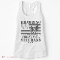 Honoring All Who Served Thank You Veterans Day Us Veteran Women's Tank Top thumb 0