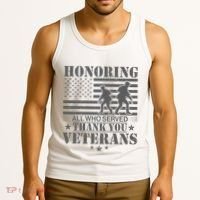 Honoring All Who Served Thank You Veterans Day Us Veteran Tank Top thumb 3
