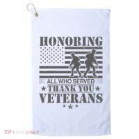 Honoring All Who Served Thank You Veterans Day Us Veteran Golf Towel thumb 0