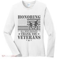 Honoring All Who Served Thank You Veterans Day Us Veteran Women's Long Sleeve Shirt thumb 0