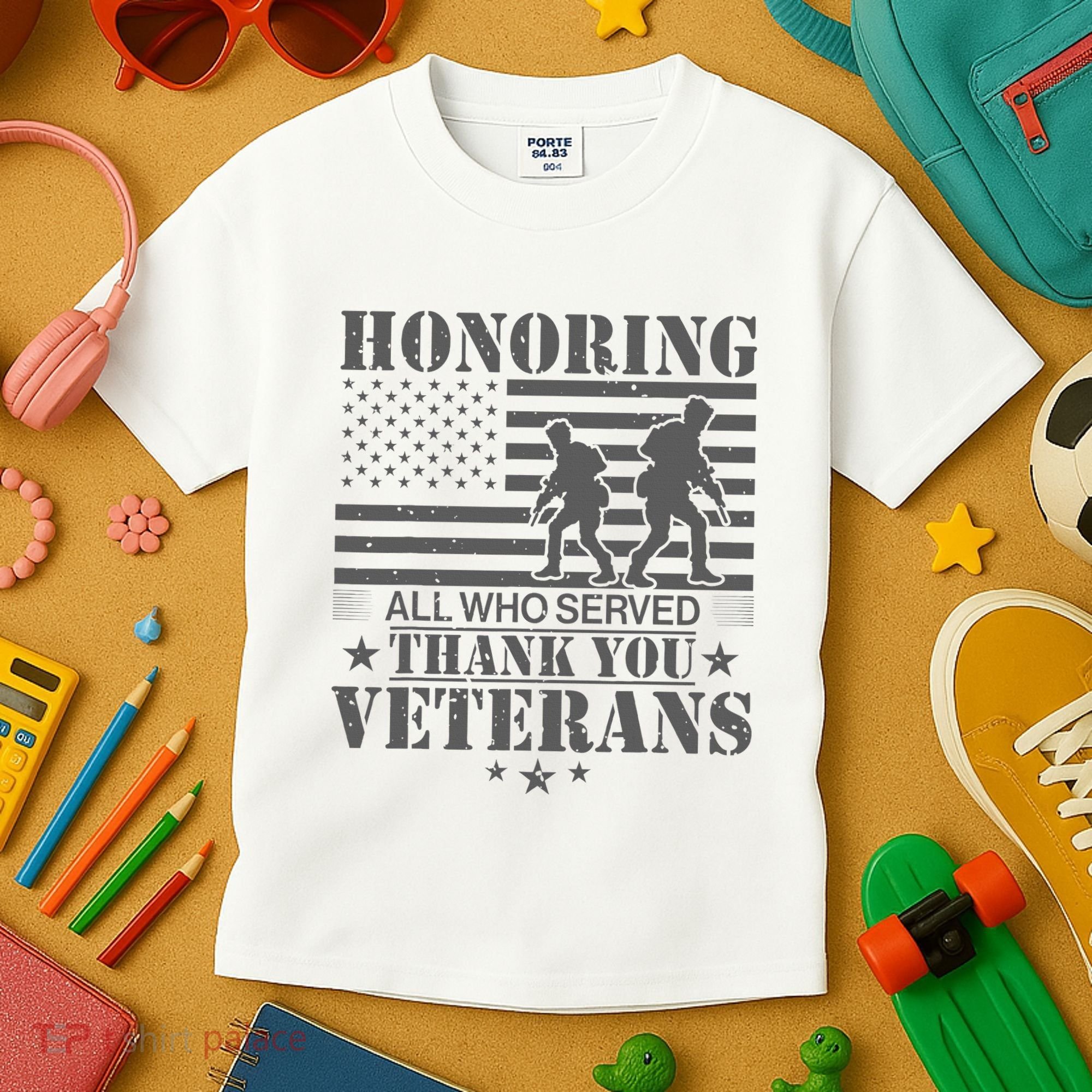 Honoring All Who Served Thank You Veterans Day Us Veteran Kids T-Shirt