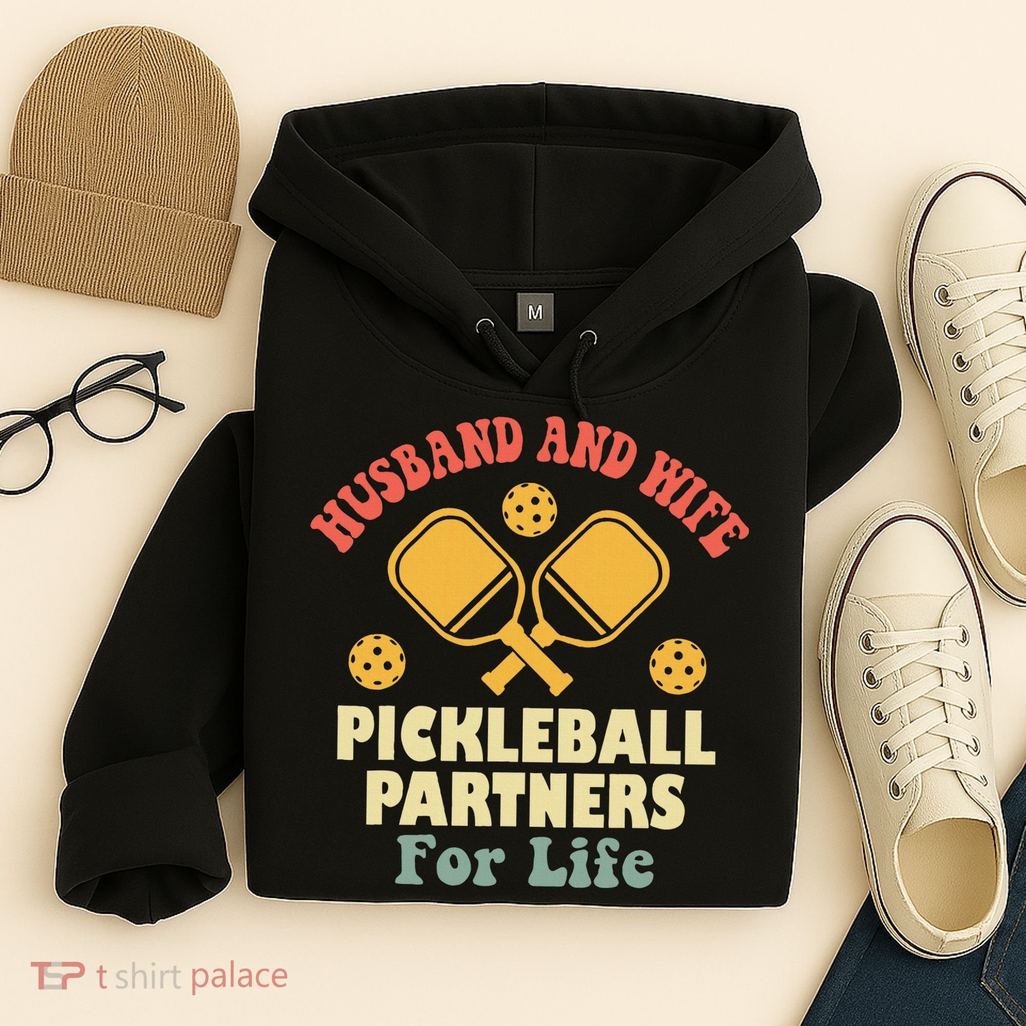 Husband And Wife Pickleball Partners For Life Hoodie