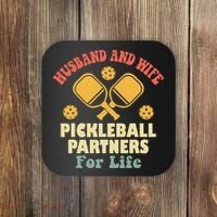 Husband And Wife Pickleball Partners For Life Coaster thumb 0