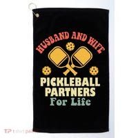 Husband And Wife Pickleball Partners For Life Golf Towel thumb 0