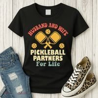 Husband And Wife Pickleball Partners For Life Women's T-Shirt thumb 3