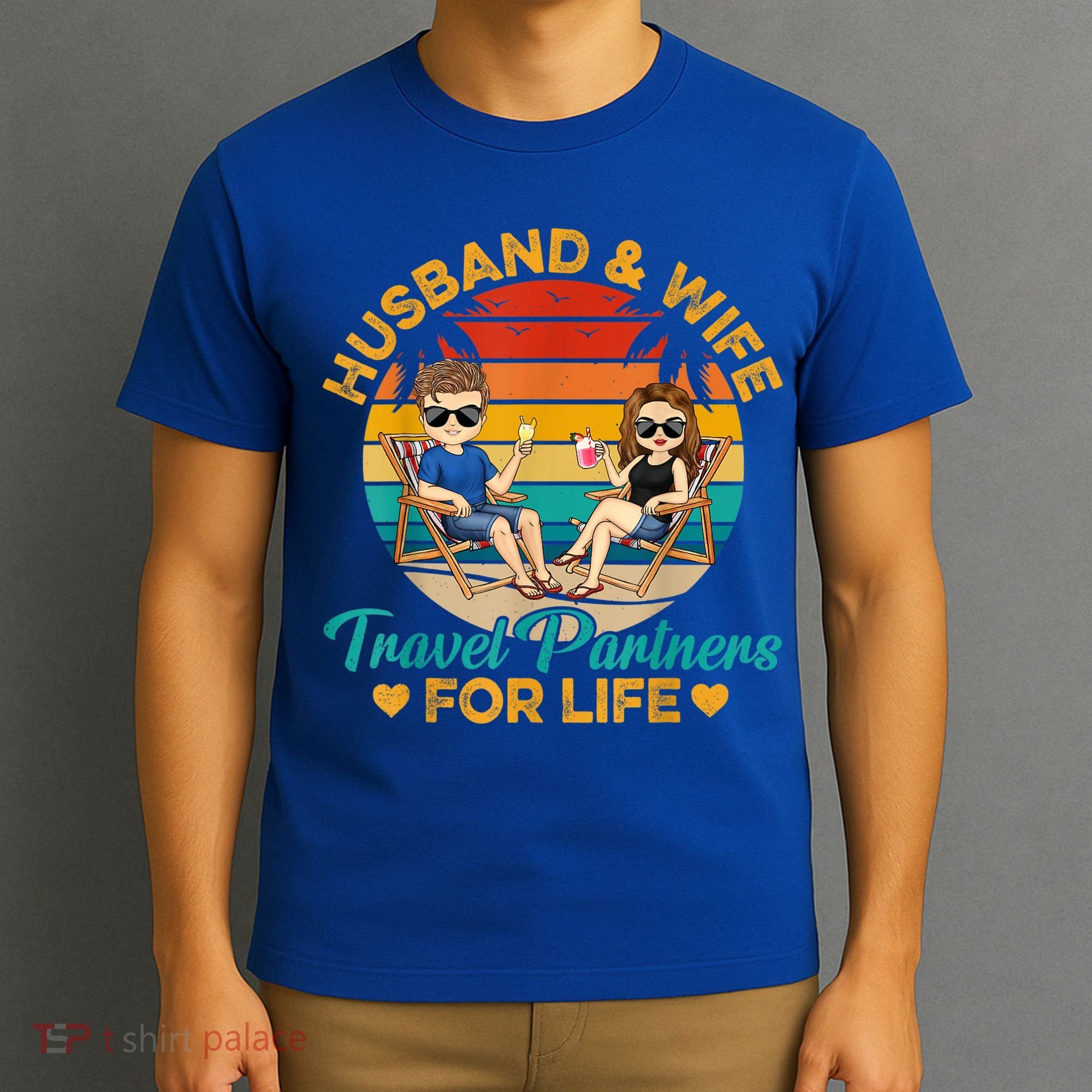 Husband And Wife Travel Partners For Life Beach Traveling T-Shirt