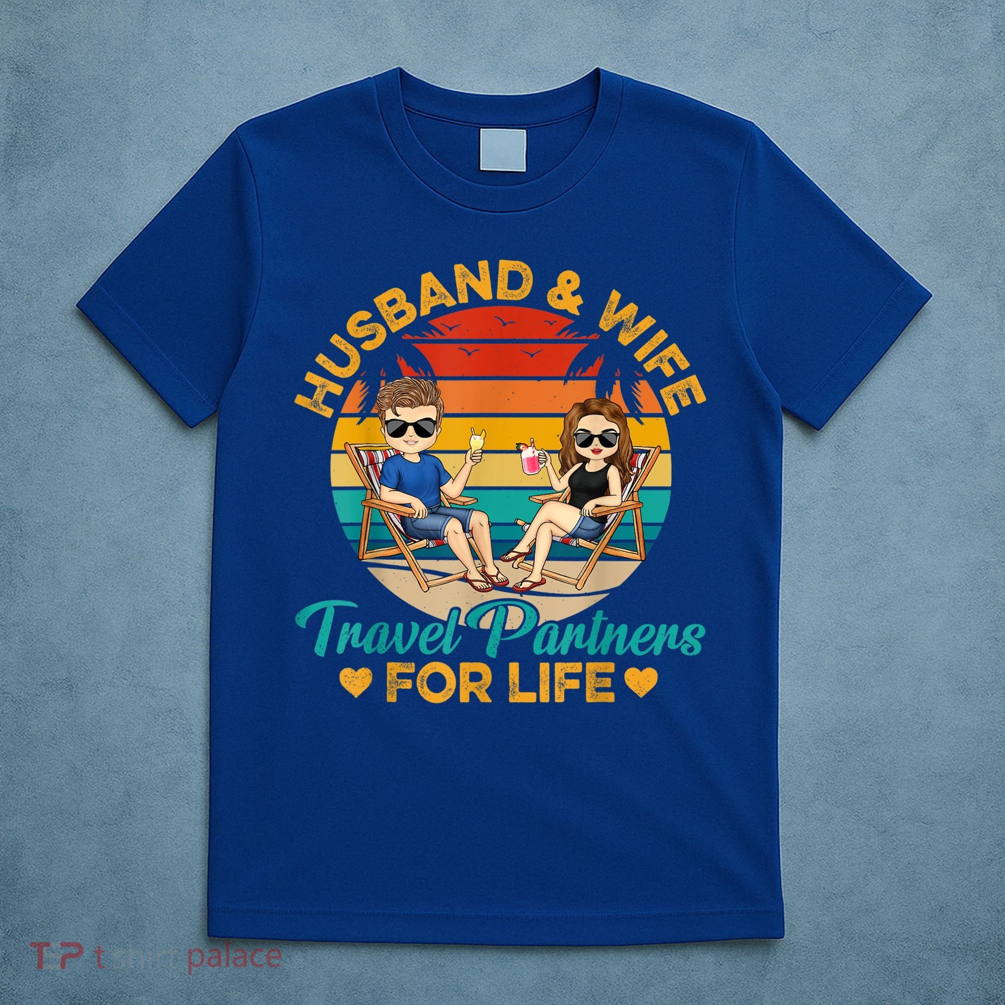 Husband And Wife Travel Partners For Life Beach Traveling T-Shirt