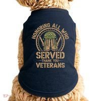 Honoring All Who Served Thank You Veterans Day Us Veteran Doggie Tank thumb 0