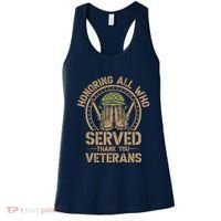 Honoring All Who Served Thank You Veterans Day Us Veteran Women's Tank Top thumb 0