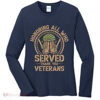 Honoring All Who Served Thank You Veterans Day Us Veteran Women's Long Sleeve Shirt thumb 0