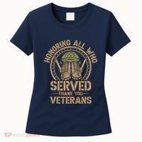 Honoring All Who Served Thank You Veterans Day Us Veteran Women's T-Shirt thumb 0