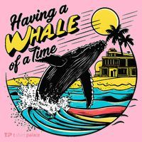Having A Whale Of A Time Funny Humorous Beach Coaster thumb 2
