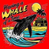 Having A Whale Of A Time Funny Humorous Beach Santa Hat thumb 1