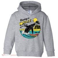 Having A Whale Of A Time Funny Humorous Beach Toddler Hoodie thumb 0
