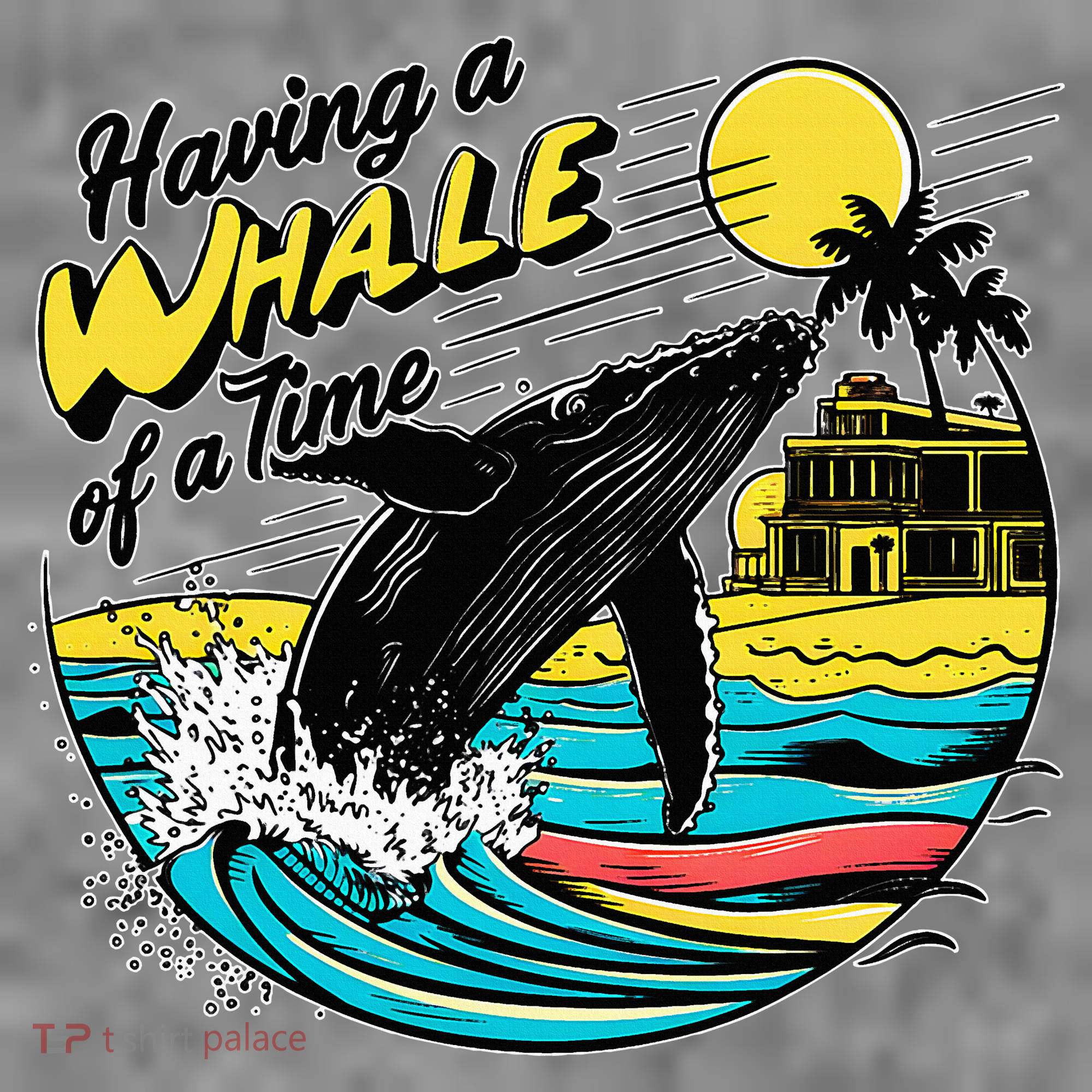 Having A Whale Of A Time Funny Humorous Beach Toddler Hoodie