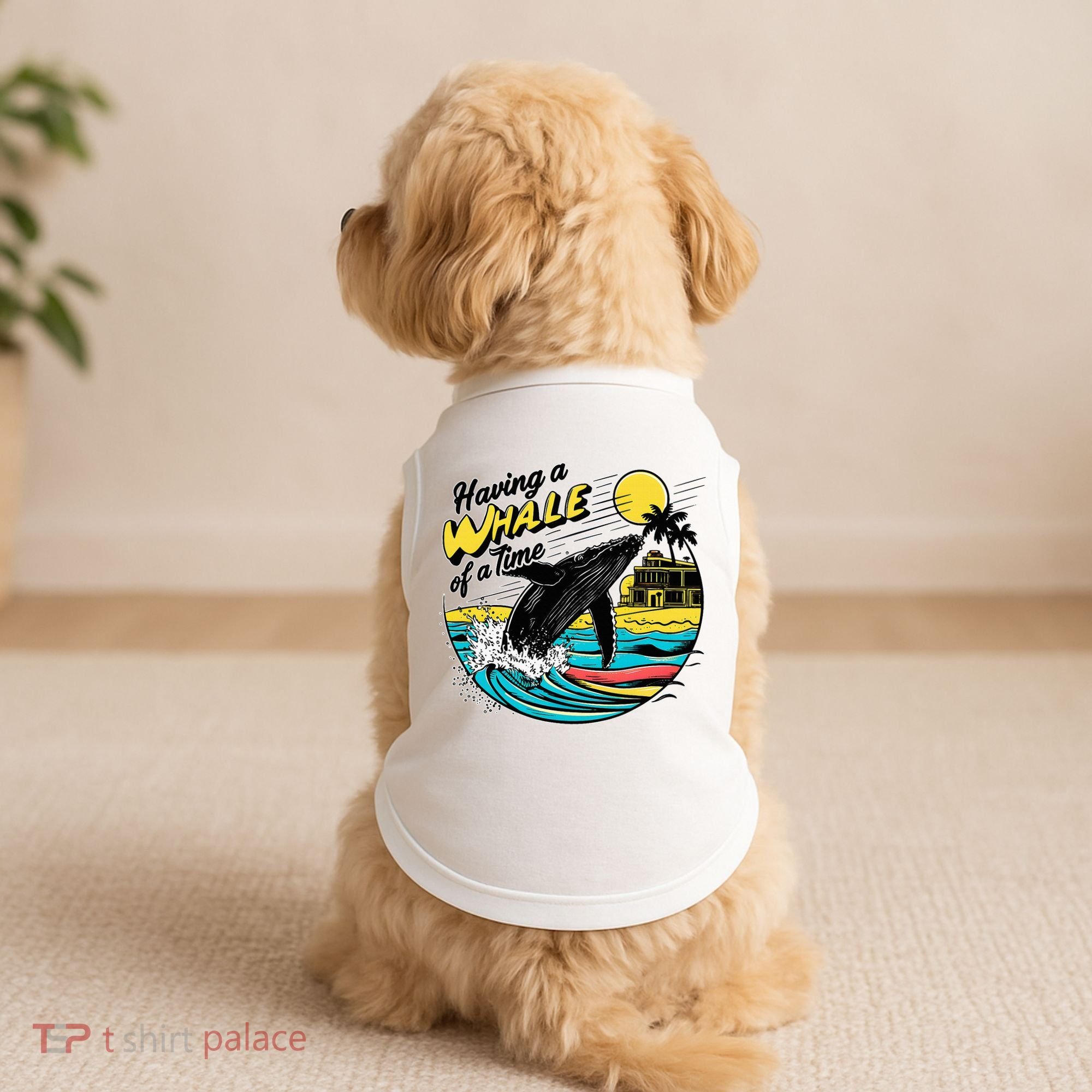 Having A Whale Of A Time Funny Humorous Beach Doggie Tank