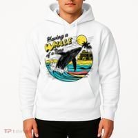 Having A Whale Of A Time Funny Humorous Beach Hoodie thumb 2