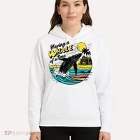 Having A Whale Of A Time Funny Humorous Beach Hoodie thumb 5