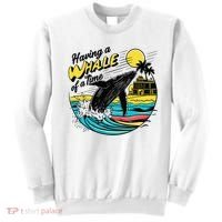 Having A Whale Of A Time Funny Humorous Beach Sweatshirt thumb 0