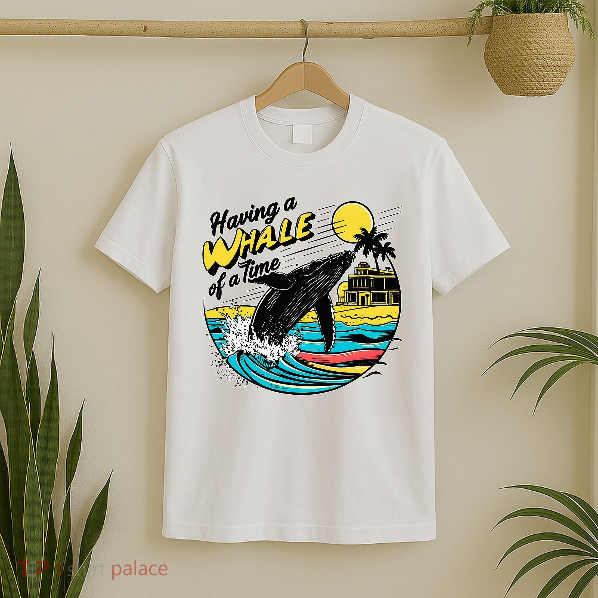 Having A Whale Of A Time Funny Humorous Beach T-Shirt