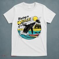 Having A Whale Of A Time Funny Humorous Beach T-Shirt thumb 5