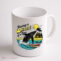 Having A Whale Of A Time Funny Humorous Beach Coffee Mug thumb 1