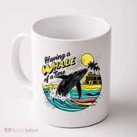 Having A Whale Of A Time Funny Humorous Beach Coffee Mug thumb 0