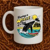 Having A Whale Of A Time Funny Humorous Beach Coffee Mug thumb 2