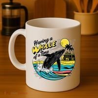 Having A Whale Of A Time Funny Humorous Beach Coffee Mug thumb 4