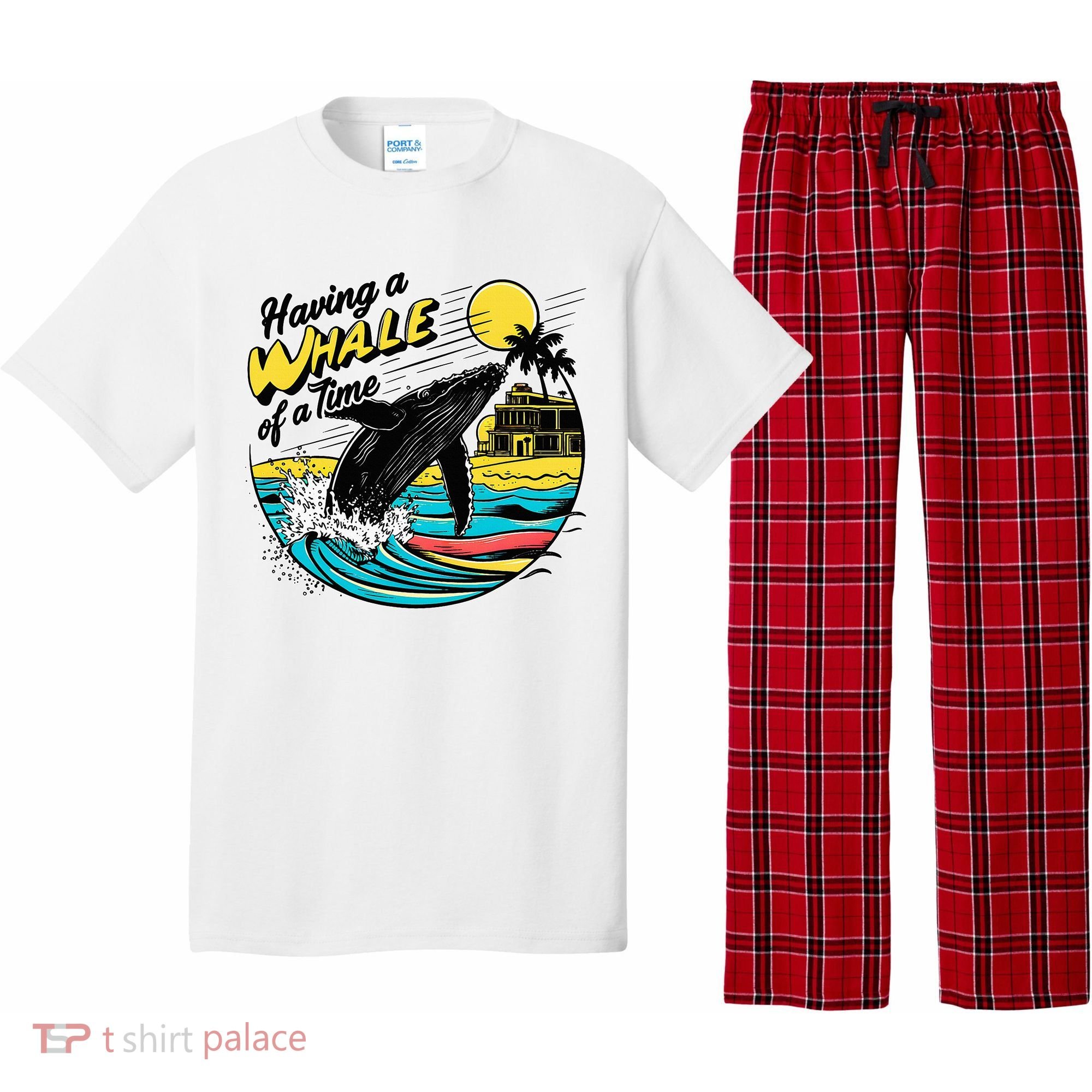 Having A Whale Of A Time Funny Humorous Beach Pajama Set
