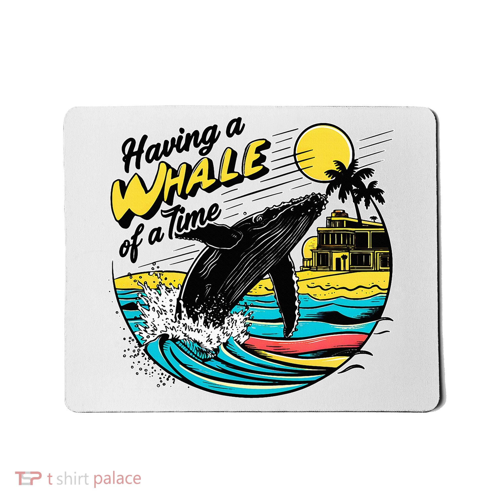 Having A Whale Of A Time Funny Humorous Beach Mousepad