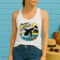 Having A Whale Of A Time Funny Humorous Beach Women's Tank Top thumb 2
