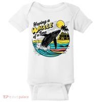 Having A Whale Of A Time Funny Humorous Beach Baby Bodysuit thumb 0