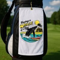 Having A Whale Of A Time Funny Humorous Beach Golf Towel thumb 2