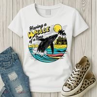 Having A Whale Of A Time Funny Humorous Beach Women's T-Shirt thumb 3
